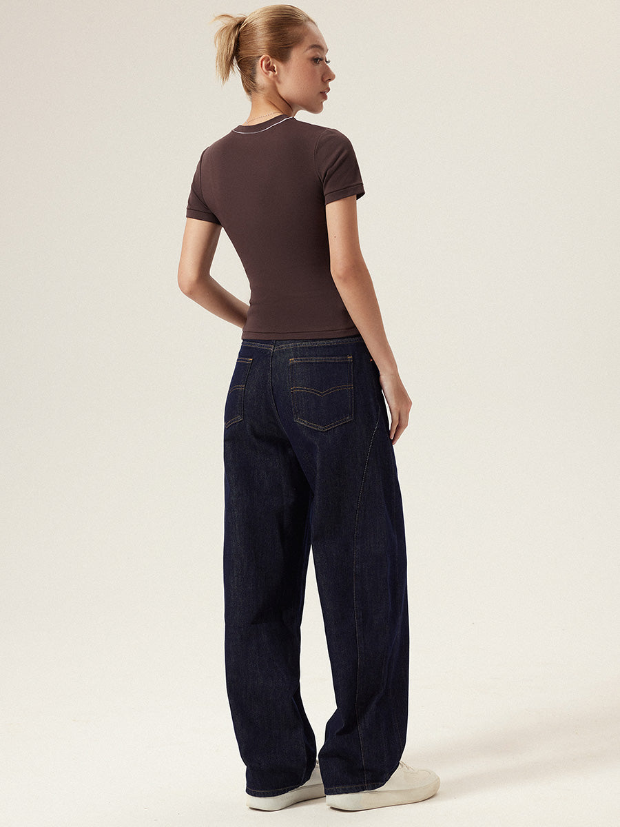 Casual High Waisted Wide Leg Jeans